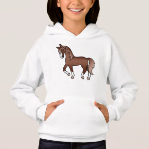 Söt serieillustration av kastanjebrunt travhäst t shirt