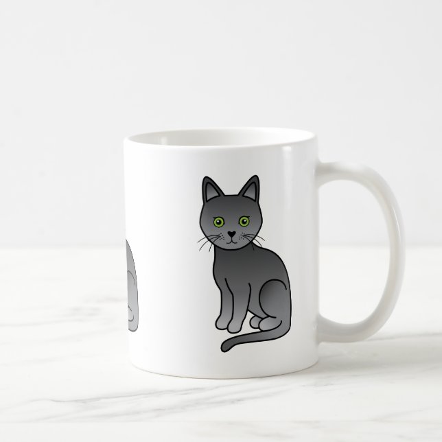 Söt serieillustration av Korat-katt Kaffemugg (Höger)