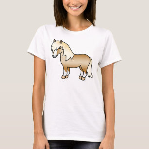 Söt serieillustration av Palomino Shetlandponny T Shirt