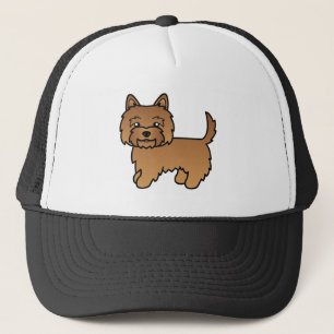 Söt serieillustration av röd Cairn Terrier-valp Truckerkeps