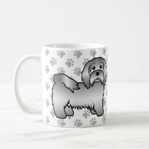 Söt serieillustration av silverfärgad Havanese hun Kaffemugg