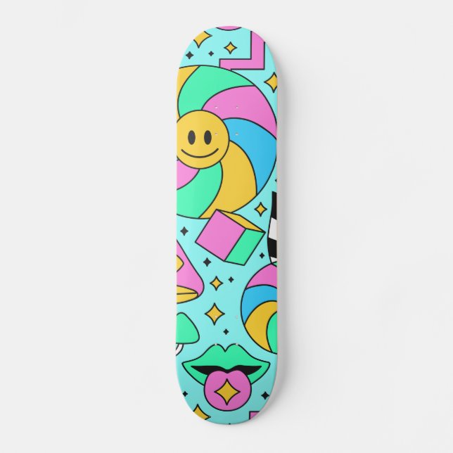 Söt serieillustration Skateboard (Framsida)
