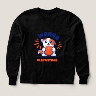 Söt seriekatthåller boll – Vill du leka med mig T Shirt