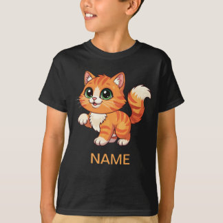 Söt seriekatts t-shirt för barn