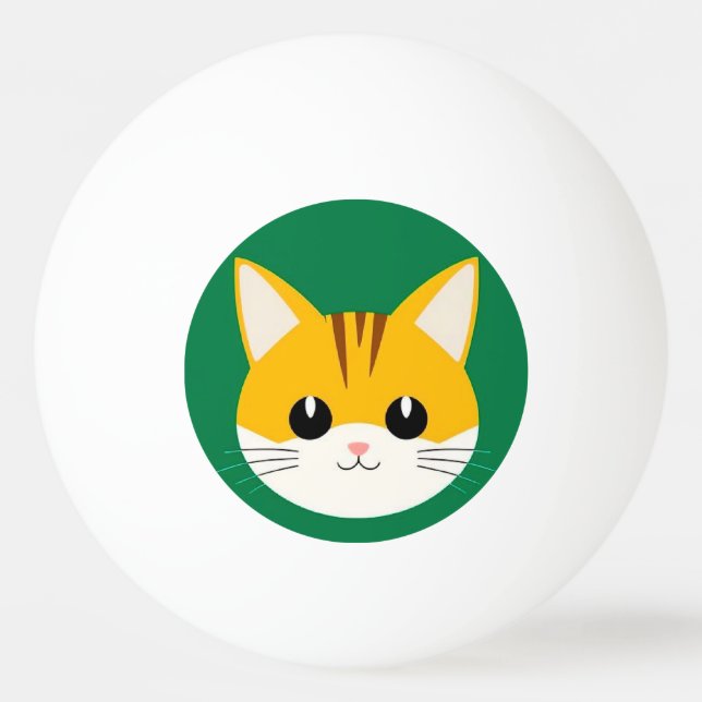 Söt seriekattsbordtennispresent pingisboll (Framsidan)
