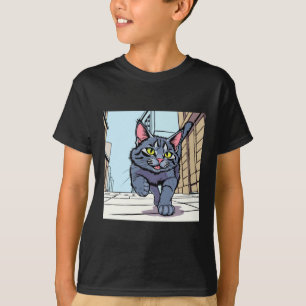 Söt seriekattskonst Grafisk t-shirt för barn