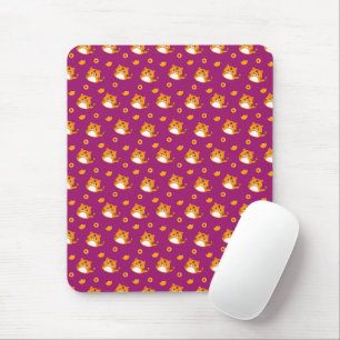 Söt seriekattsproblemfri mönster Kawaii Orange Musmatta
