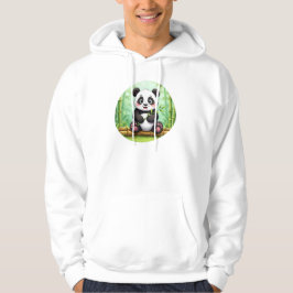 Söt seriepanda på bambupatch hoodie