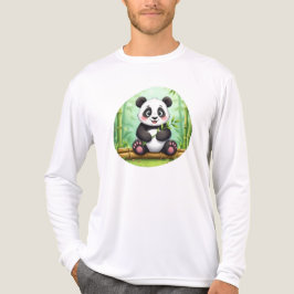 Söt seriepanda på bambupatch t shirt