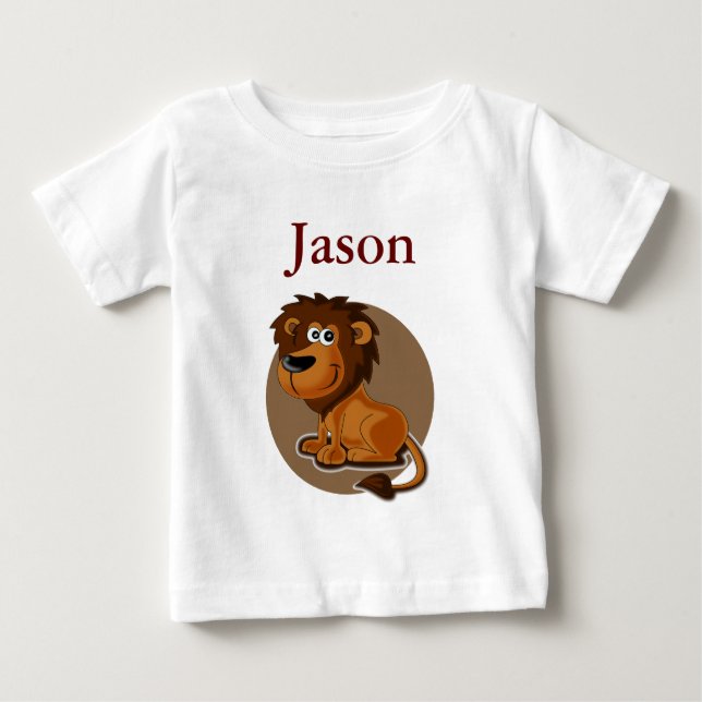 Söt serieseriv lejon med monogram tröja (Framsida)