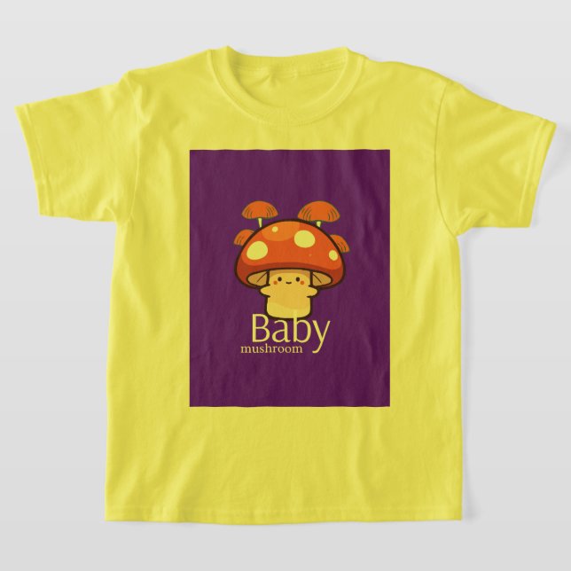 Söt seriesvamp med lila bakgrund t shirt (Laydown)