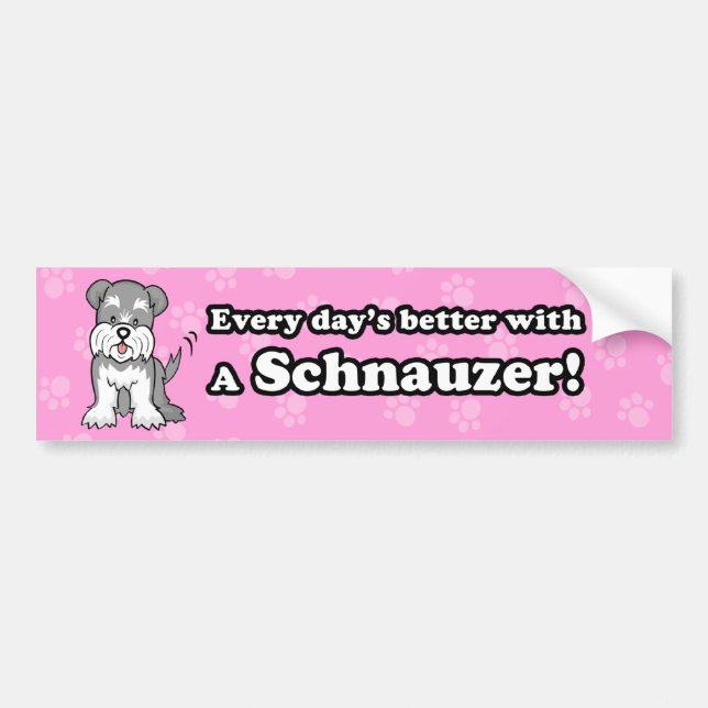 Söt serietecknad hund Schnauzer Klistermärke på st (Framsidan)