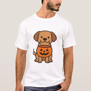 Söt serietecknad hund som lurar eller behandlar kl t shirt