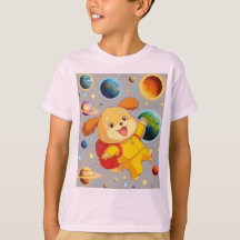 Söt serietecknad valp med ryggsäck svävande