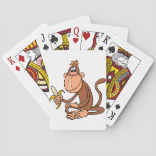Söt serieteckning apa med banan rolig djur casinokort