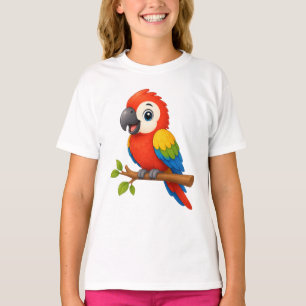 Söt serieteckning av blå-gul ara t shirt