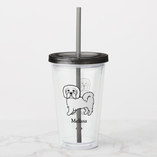 Söt serieteckning av Coton de Tulear hund med anpa Take Away Mugg (Framsida)