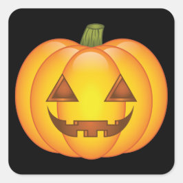 Söt serieteckning Halloween Jack O’Lantern pumpa Fyrkantigt Klistermärke