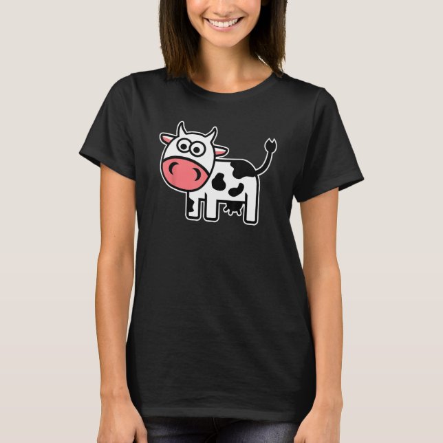 Söt serieteckning ko t shirt (Framsida)