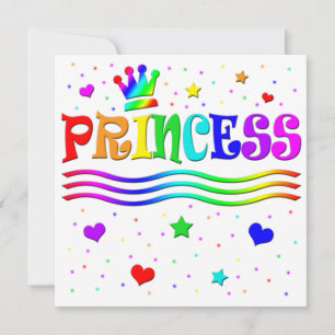 Söt serieteckning prinsessa flicka baby shower inbjudningar