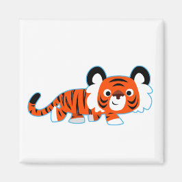 Söt serietiger på jaktmagnet magnet