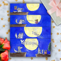 Söt serievarg serie tack-kort