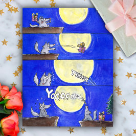 Söt serievarg serie tack-kort vykort