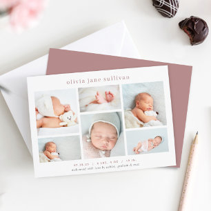 Söt sex   Fotokollage Birth Meddelande