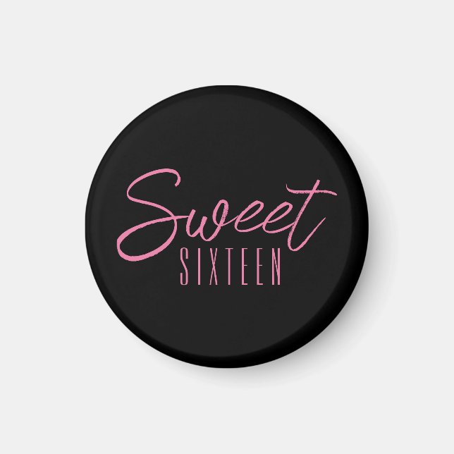 Söt sexton 16-årsfest magnet (Framsidan)