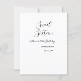 Söt sexton födelsedagsbrunch 16-årsdag namn d vykort