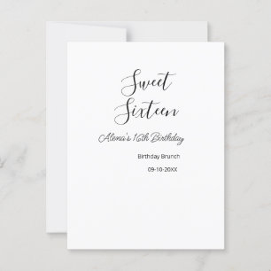 Söt sexton födelsedagsbrunch 16-årsdag namn d vykort
