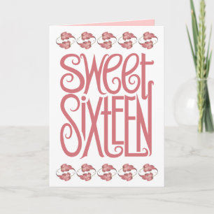 Söt Sexton Petal Födelsedags Kort