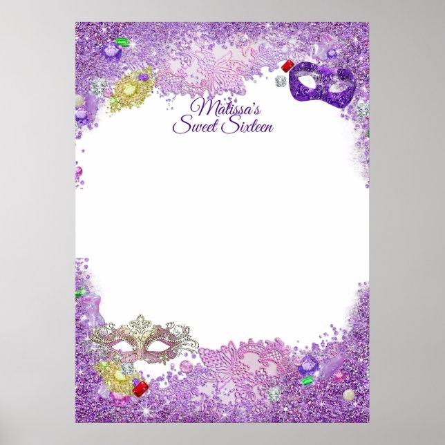 Söt sexton, Quinceanera, Maskerad Anmälan Poster (Framsidan)