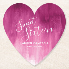 Söt sexton röd rosa modern konst tvätt underlägg papper