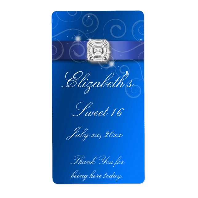 Söt sexton vattenflasketikett  fraktsedel (Framsidan)