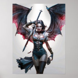 Söt Sexy Vampire Warrior Poster konst