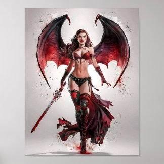 Söt Sexy Vampire Warrior Poster konst