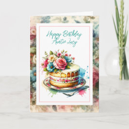 Söt Shabby chic Blommigt Personlig Birthday Kort