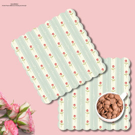 Söt Shabby chic Cute-blommönstret i blått Underlägg Papper