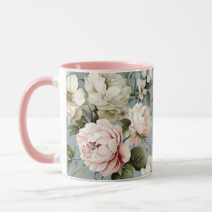 Söt Shabby chic Flower Blommigt Mugg