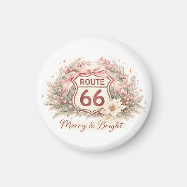 Söt Shabby Chic Route 66 Retro Vinterblomma Magnet