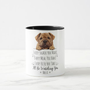 Söt Shar Pei Hund Rolig Anpassad Mugg