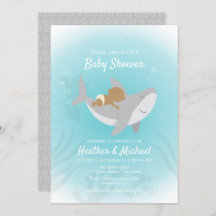 Söt Shark Baby Shower-inbjudan