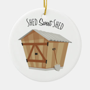 Söt Shed Julgransprydnad Keramik