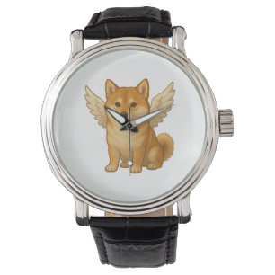 Söt Shiba Inu ängel tecknad glad hund Armbandsur
