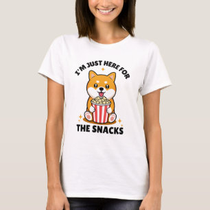 Söt Shiba Inu bara här för snacks-design T Shirt