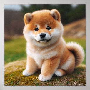 söt Shiba Inu puppy Poster