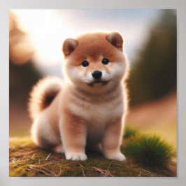 söt Shiba Inu puppy Poster