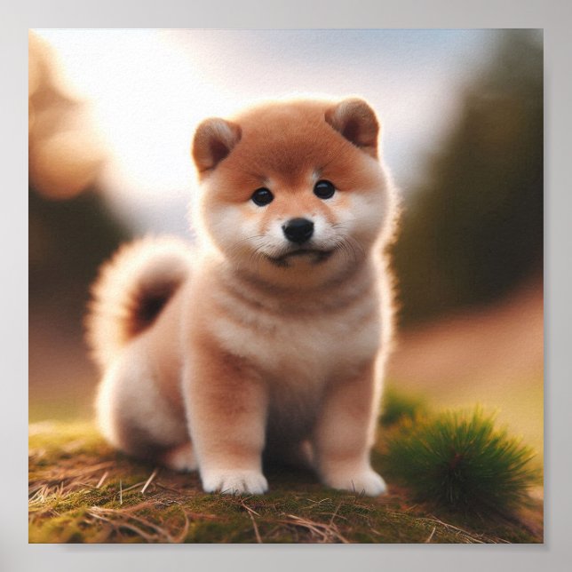 söt Shiba Inu puppy Poster (Framsidan)