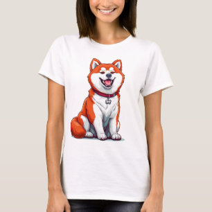 Söt Shiba Inu-serieteckning Hund T Shirt